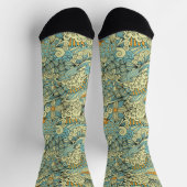 Vintage Retro Botanisches Florales Muster Monogram Socken (Oben)
