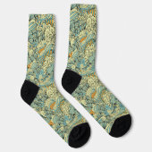 Vintage Retro Botanisches Florales Muster Monogram Socken (Rechts)