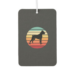 Vintage Retro Boxerhund Sonnenuntergang Silhouette Autolufterfrischer