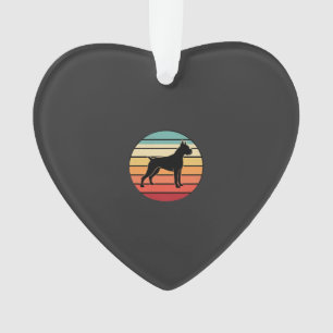 Vintage Retro Boxerhund Sonnenuntergang Silhouette Ornament