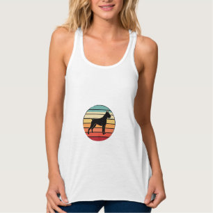Vintage Retro Boxerhund Sonnenuntergang Silhouette Tank Top