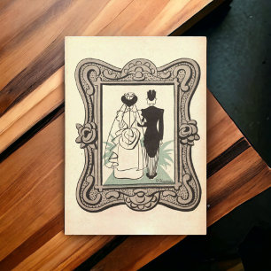 Vintage Retro-Braut Hochzeit speichern das Datum Einladung