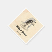 Vintage Retro-Braut und fruchtbares rustikales Com Serviette (Ecke)