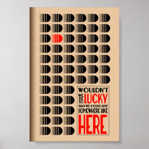 Vintage Retro Brutalistische Parodie Deco Poster