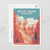 Vintage Retro Bryce Canyon Nationalpark Postkarte (Vorne/Hinten)