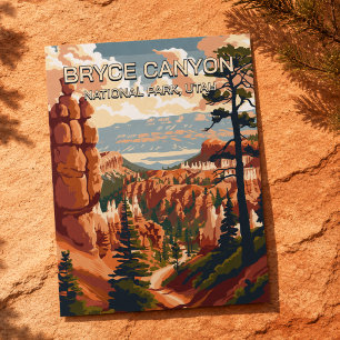 Vintage Retro Bryce Canyon Nationalpark Utah Postkarte