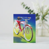 Vintage Retro bunte Fahrrad-Party Einladungen (Stehend Vorderseite)