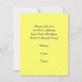 Vintage Retro bunte Fahrrad-Party Einladungen (Rückseite)