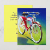 Vintage Retro bunte Fahrrad-Party Einladungen (Vorne/Hinten)