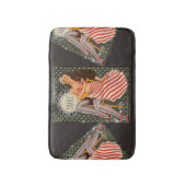 Vintage Retro-Button-up-Illustration Thunder_Cove Badematte (Vorderseite Vertikal)