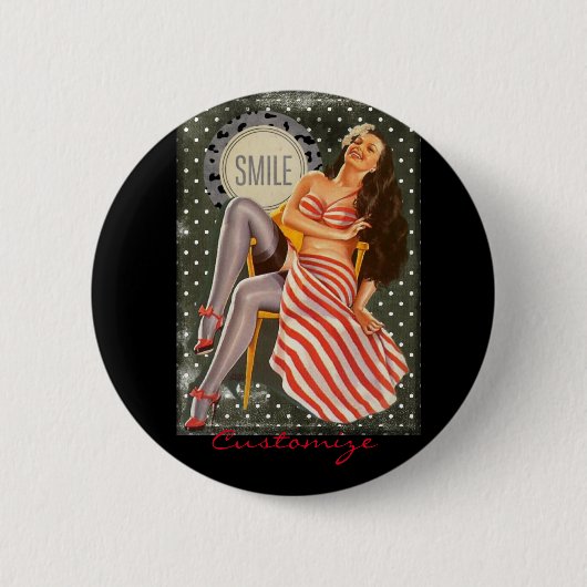 Vintage Retro-Button-up-Illustration Thunder_Cove Button (Vorderseite)