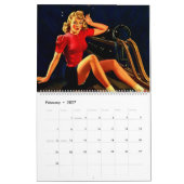 Vintage Retro-Button-up-Mädchen 2014 - Kalender (Feb 2027)