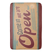 Vintage Retro-Café-Garage Badematte (Vorderseite Vertikal)