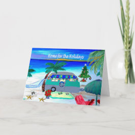 Vintage Retro-Camper Strand Weihnachtskarten Karte