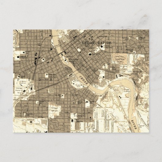 Vintage Retro Cedar Rapids Iowa Postkarte (Vorderseite)