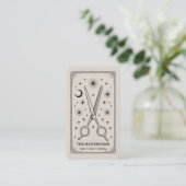 Vintage Retro Celestial Tarot Friseur QR Code Visitenkarte (Stehend Vorderseite)