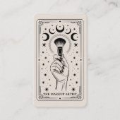 Vintage Retro Celestial Tarot Makeup QR Code Visitenkarte (Vorderseite)
