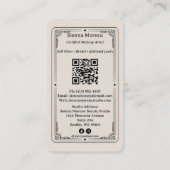 Vintage Retro Celestial Tarot Makeup QR Code Visitenkarte (Rückseite)