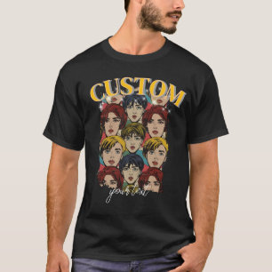 Vintage Retro Charakter Collage Benutzerdefinierte T-Shirt