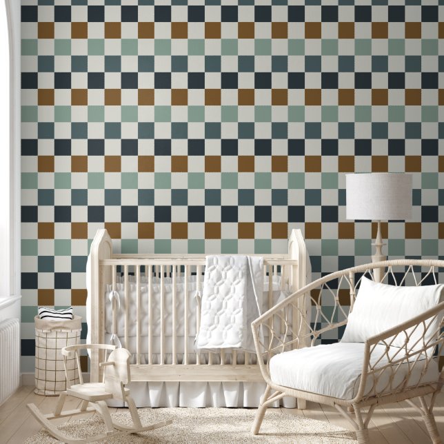Vintage Retro-Checkerboard Tapete (Kinder)