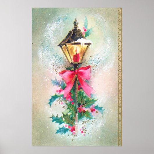 Vintage retro Christmas Holiday lamp poster (Vorne)