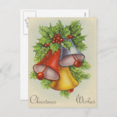 Vintage Retro Christmas Postcard Feiertagspostkarte (Vorne/Hinten)