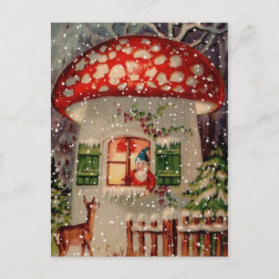Vintage Retro Christmas Postcard Feiertagspostkarte