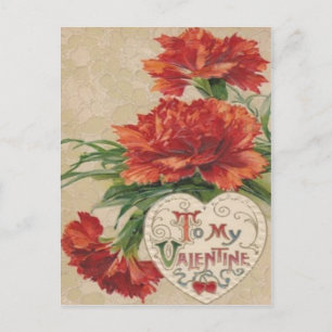 Vintage Retro Chrysanthemen Valentinskarte Feiertagspostkarte
