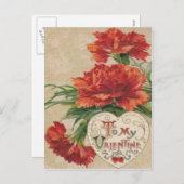 Vintage Retro Chrysanthemum Valentinkarte Feiertagspostkarte (Vorne/Hinten)