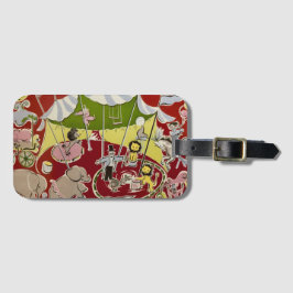 Vintage Retro Circus Animals Ring Theme Gepäckanhänger