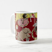 Vintage Retro Circus Animals Ring Theme Kaffeetasse (Vorderseite Links)