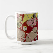 Vintage Retro Circus Animals Ring Theme Kaffeetasse (Links)