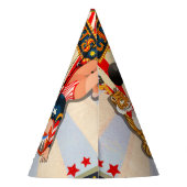 Vintage Retro Circus Geburtstagsparty Partyhütchen (Rückseite)