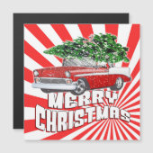 Vintage Retro Classic Car Weihnachten Magnetkarte (Vorne/Hinten)