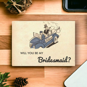 Vintage Retro Classic Couple Old Bridesmaid Card Einladung
