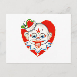 Vintage Retro Clown mit ausklappbarer Valentinkart Feiertagspostkarte