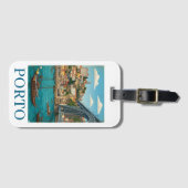 Vintage Retro Colorful Porto Portugal Travel Gepäckanhänger (Vorderseite (Horizontal))