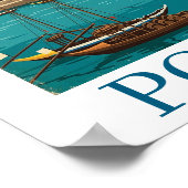 Vintage Retro Colorful Porto Portugal Travel Poster (Ecke)