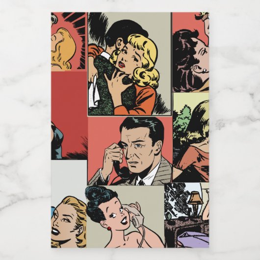 Vintage Retro-Comic-Liebe Lebensmitteletikett (Einzelnes Label)