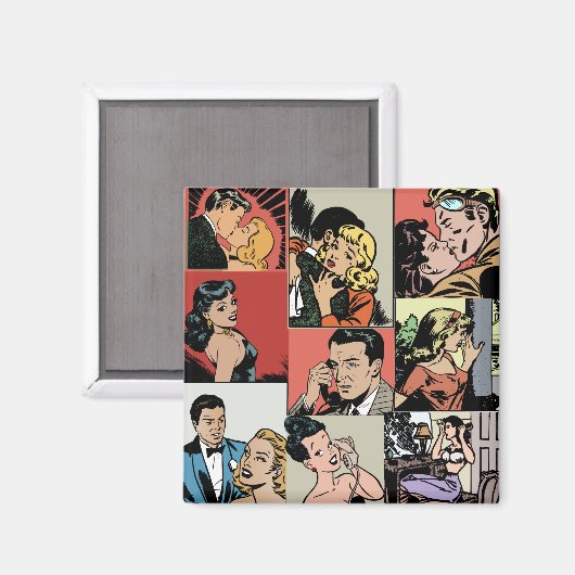 Vintage Retro-Comic-Liebe Magnet (Vorderseite/Rückseite)