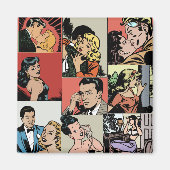 Vintage Retro-Comic-Liebe Magnet (Vorne)