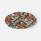 Vintage Retro-Comic-Liebe Pappteller (Schrägansicht)