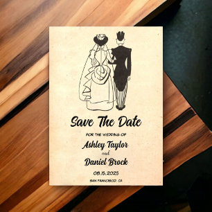 Vintage Retro-Couple-Comic Hochzeit Sichern Sie da Acryleinladungen