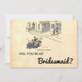 Vintage Retro Couple Funny Rustic Bridesmaid Card Einladung (Vorderseite)