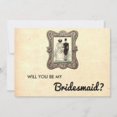 Vintage Retro Couple Stilvolle Bridesmaid Card Einladung (Vorderseite)