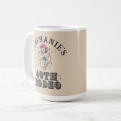 Vintage Retro Cowgirl 40th Birthday Party Kaffeetasse (Vorderseite Links)