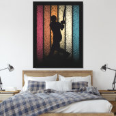 Vintage Retro-Cricket Leinwanddruck (Insitu (Schlafzimmer))