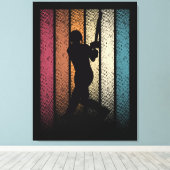 Vintage Retro-Cricket Leinwanddruck (Insitu (Holzboden))