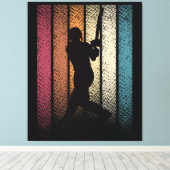 Vintage Retro-Cricket Leinwanddruck (Insitu (Holzboden))