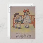 Vintage Retro-Cry Valentinerkarte Feiertagspostkarte (Vorne/Hinten)